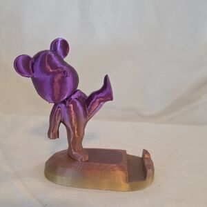 Purple and Gold Bear Phone Holder